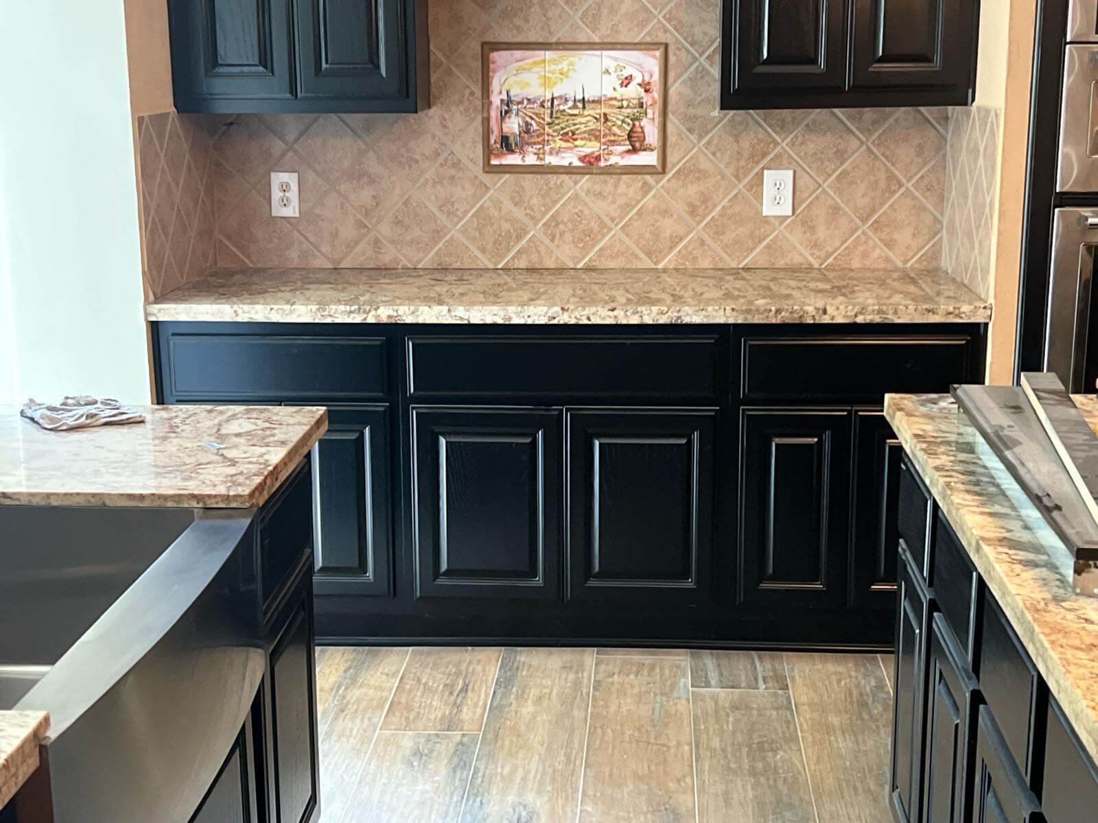 Kitchen cabinet painting dark finish