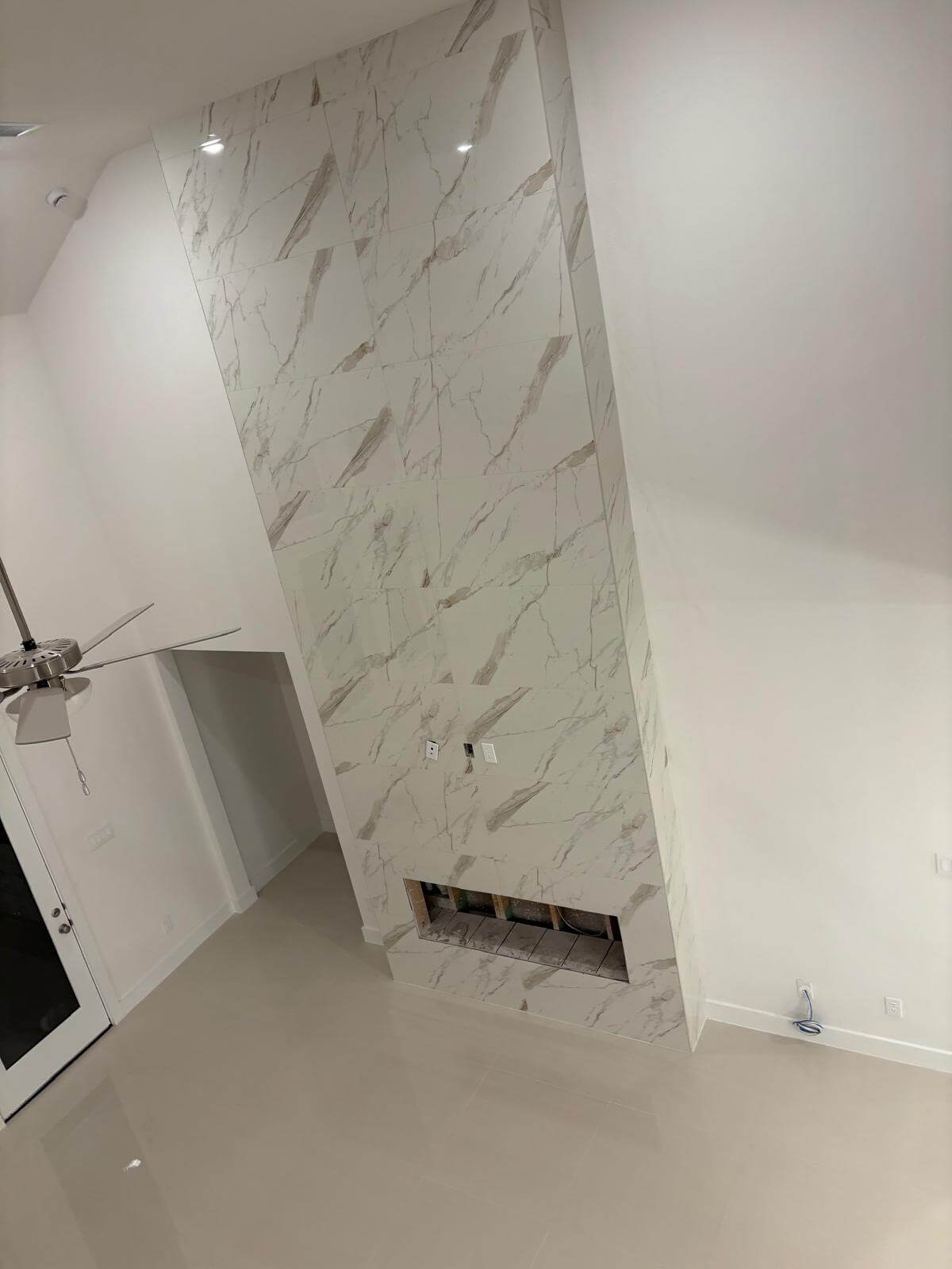 Marble wall tile installation